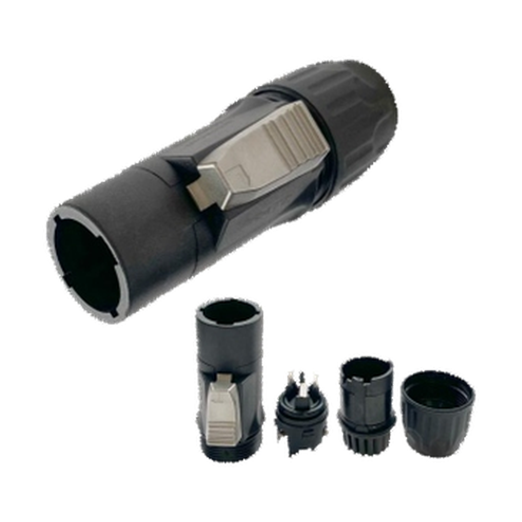 VMCABLE VM-PRATT3F-WP female three-pole power cable connector, genuine supplier catalogue image with transparent background