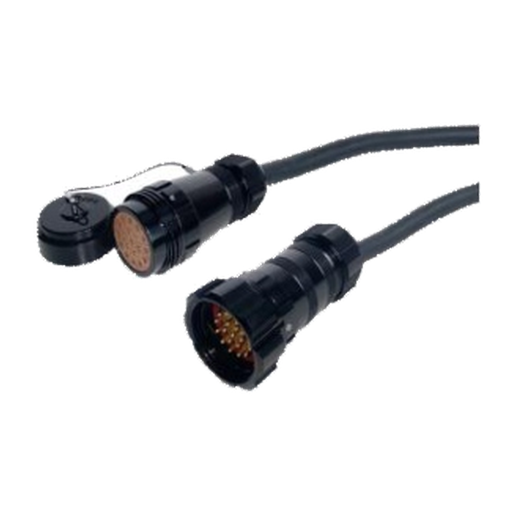VMCABLE VM-SOCA19-10 WPS: 10 m multicore power cable with VM-SOCA19-WPM-SW male connector and VM-SOCA19-WPF female connector. Original supplier catalog photograph on a transparent background.