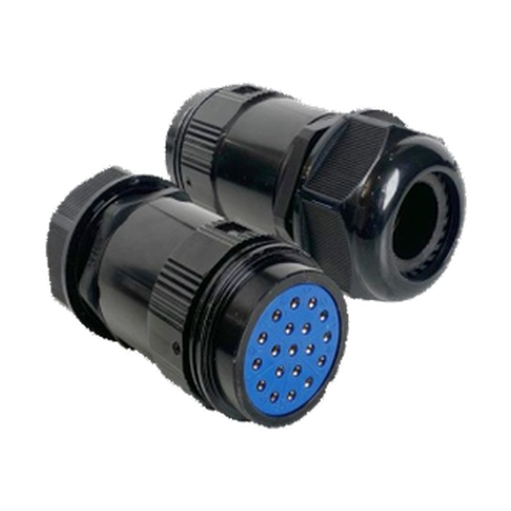 VMCABLE VM-SOCA19-FV 19-pole female socapex-compatible cable socket, authentic catalog product photo isolated on a transparent background