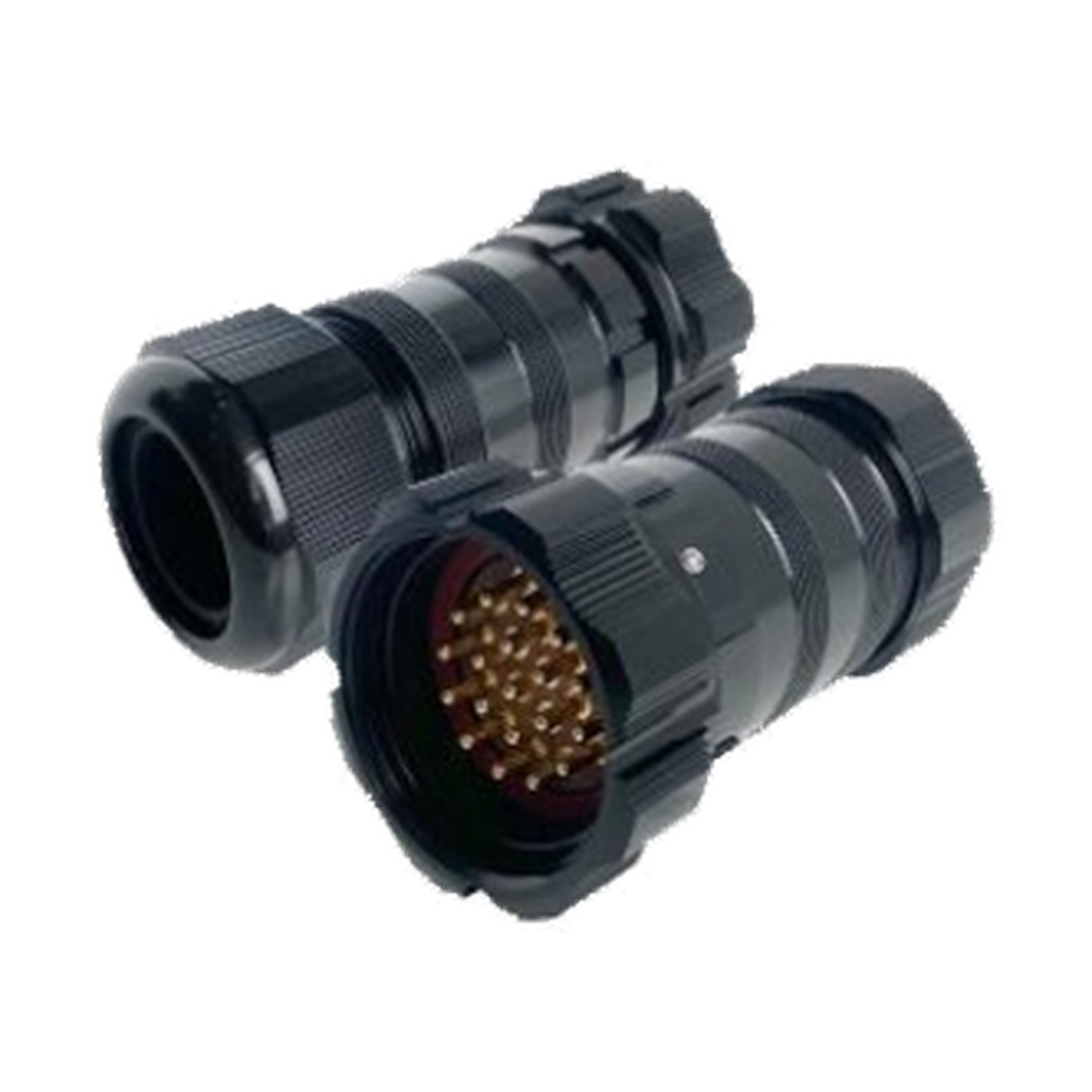 VMCABLE VM-SOCA19-WPM-SW 19-Pole Male Socapex-Compatible Cable Connector, catalogue product image on transparent background