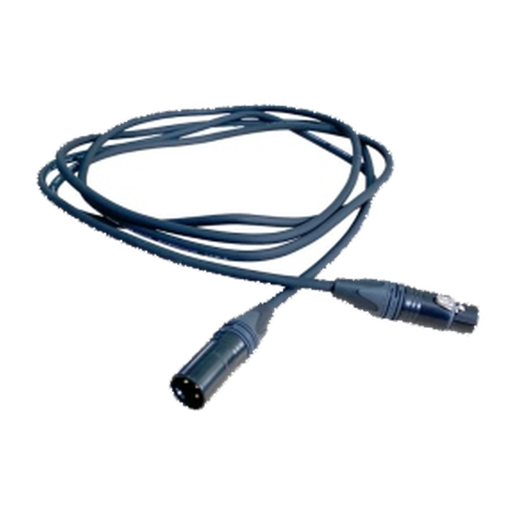 VMCABLE VM-XLR-3-BAG: 3 m DMX or microphone cable with Neutrik NC3MXX-B and NC3FXX-B 3-pole connectors. Genuine catalog product photograph on a transparent background.