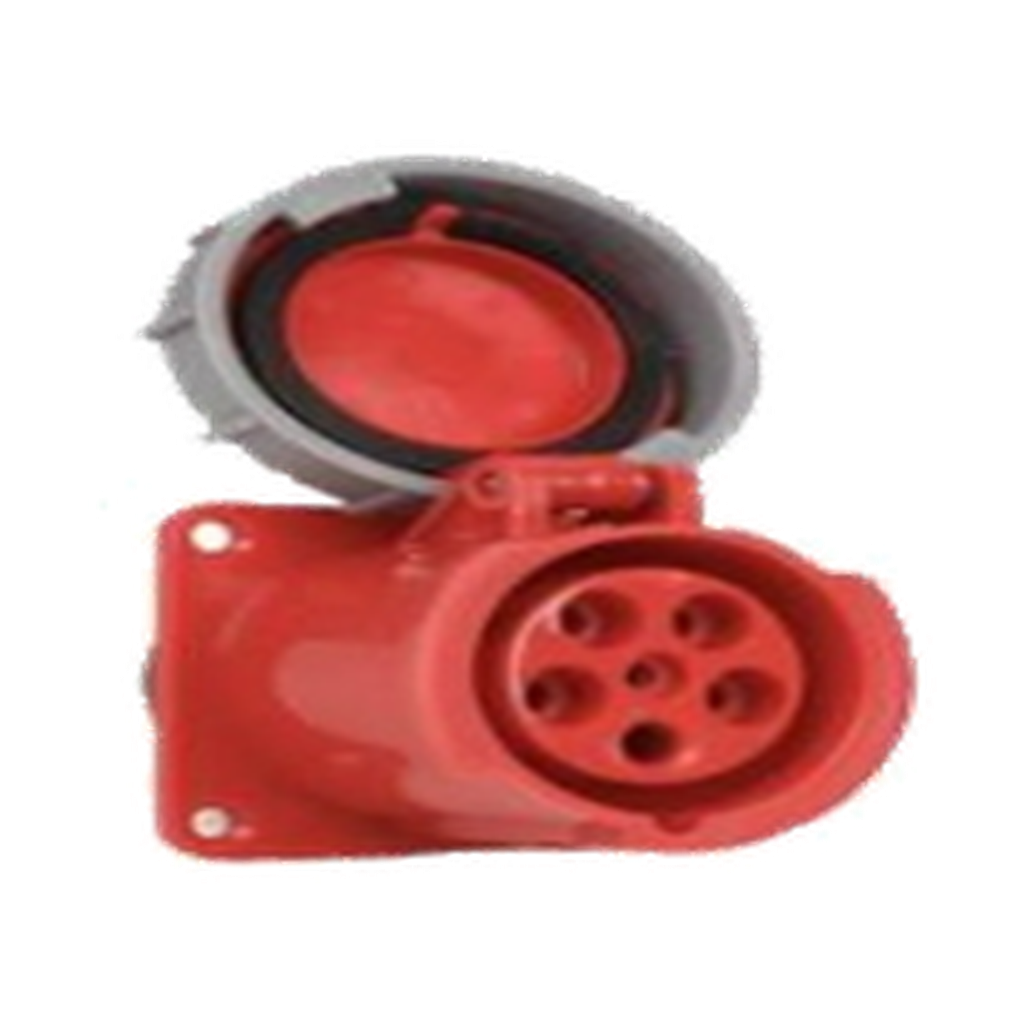 VMCABLE VMP5924, 63 a five-pole industrial panel socket, five-pole red 63 A connector genuine catalogue photo on transparent background