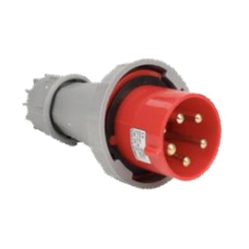 VMCABLE VMP675, 63 a five-pole industrial power plug, five-pole red 63 A connector genuine catalogue photo on transparent background